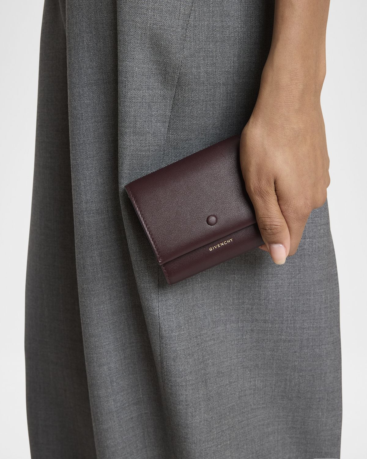 Givenchy Day Trifold Snap Wallet in Shiny Leather