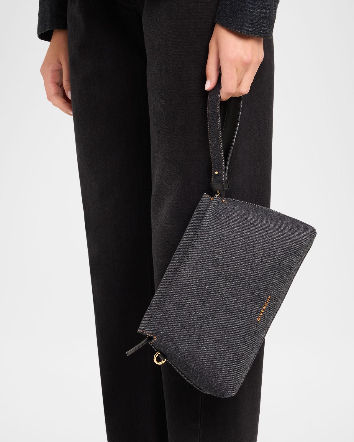 Givenchy Day Cotton Denim Pouch Bag