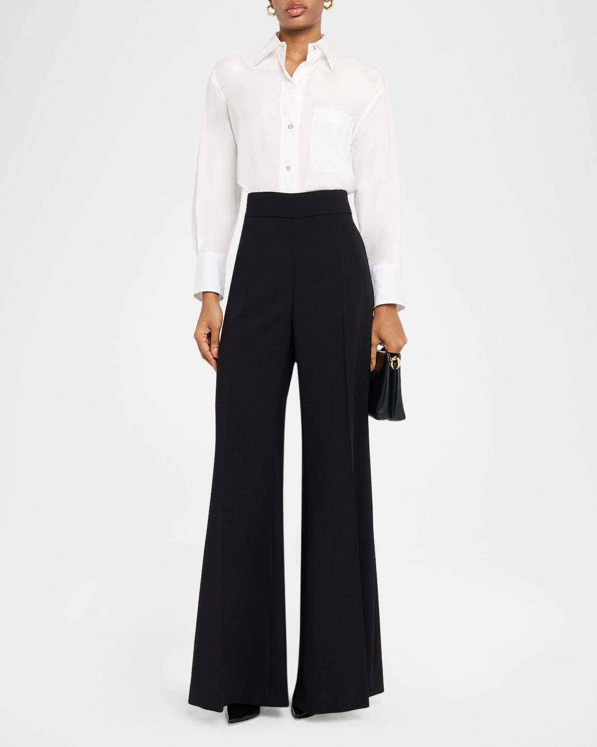 Carolina Herrera High-Rise Wide Leg Wool Pants