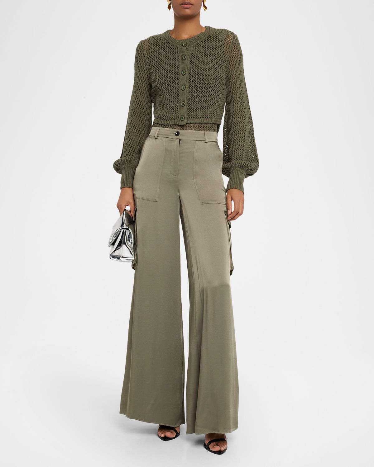 Toccin Maia Silky Satin Cargo Pants