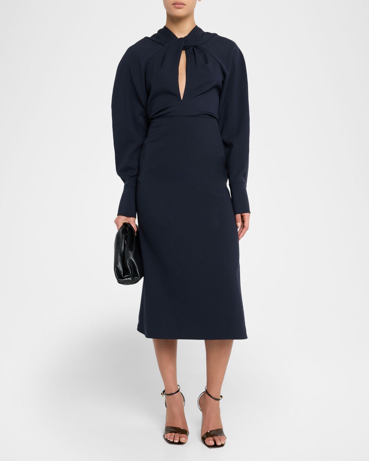 Victoria Beckham Long-Sleeve Twist Detail Top