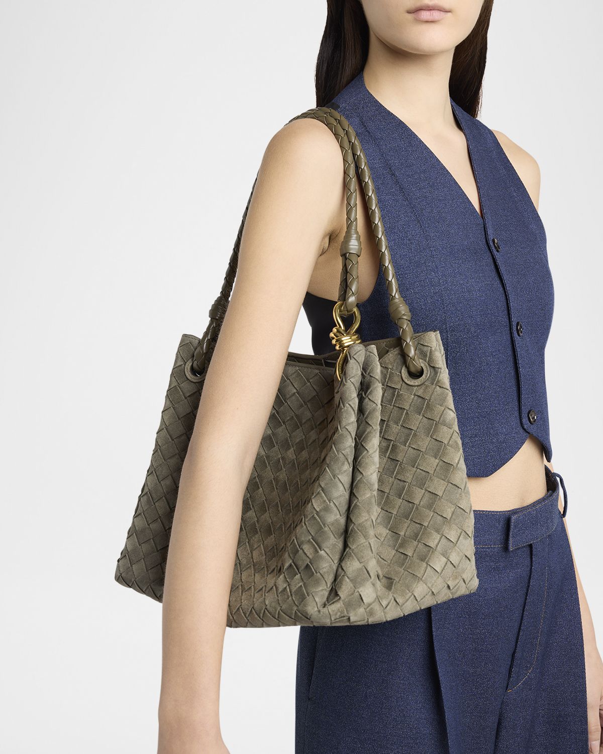 Bottega Veneta Large Parachute Suede Shoulder Bag