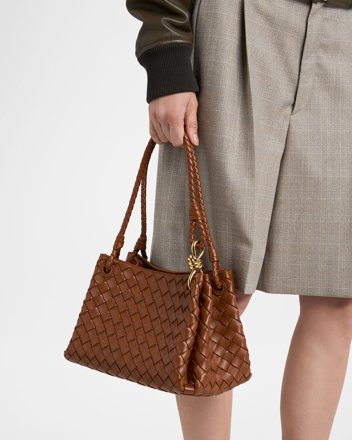 Bottega Veneta Parachute Medium Nappa Leather Shoulder Bag