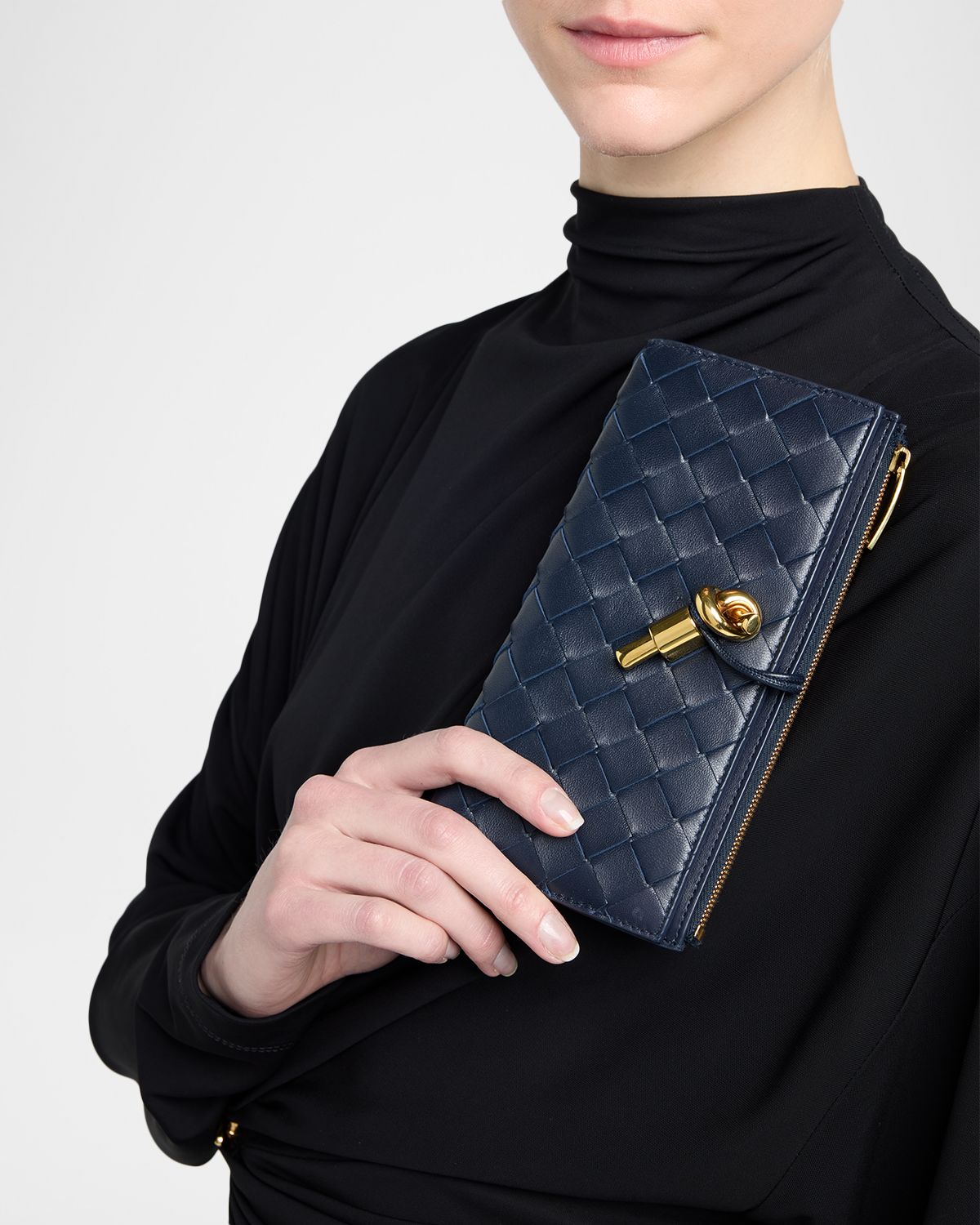 Bottega Veneta Andiamo Leather Long Wallet