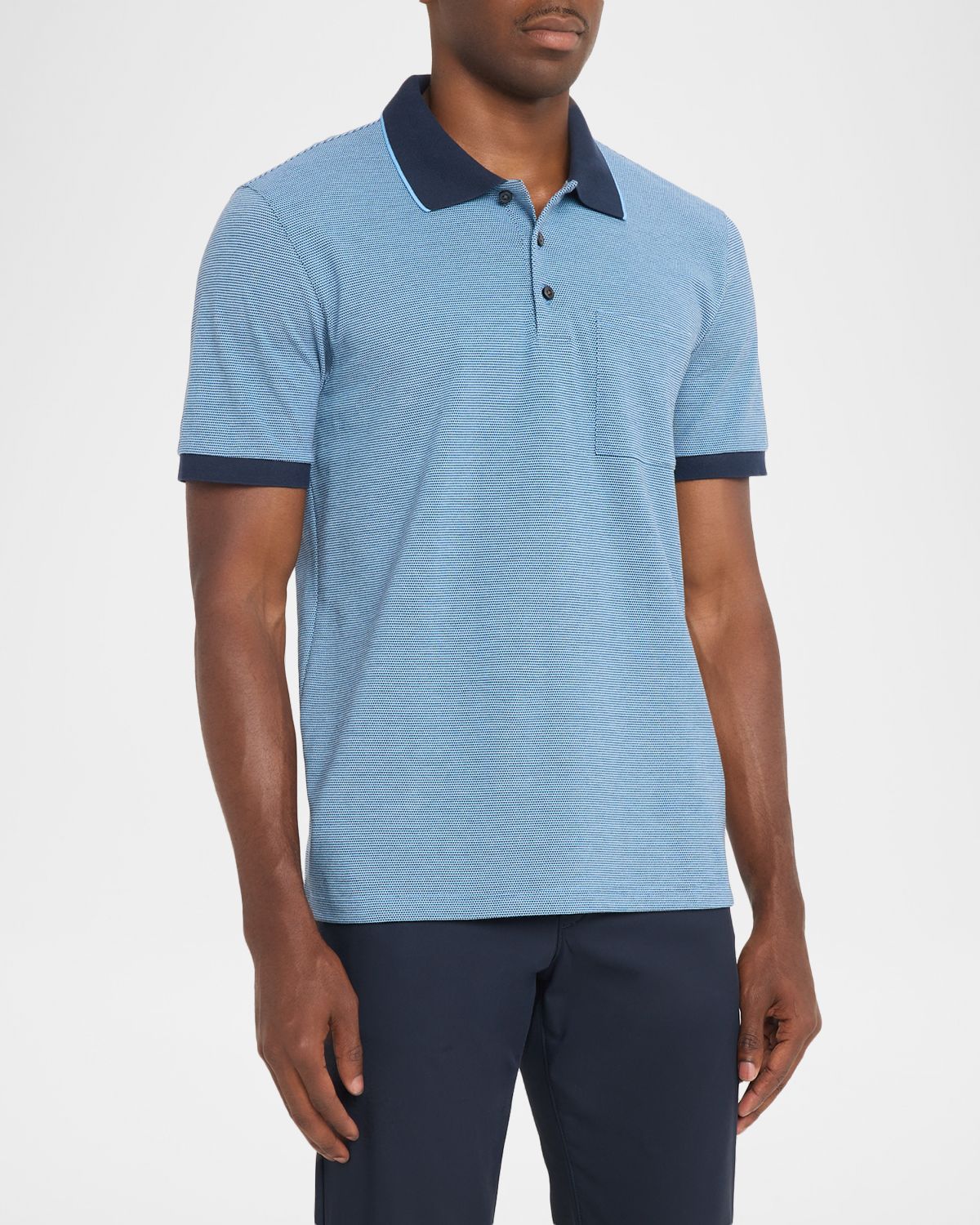 Theory Men 's Birdseye Pique Pocket Polo Shirt | Thumbnail 4 Theory Men 's Birdseye Pique Pocket Polo Shirt | Thumbnail 4