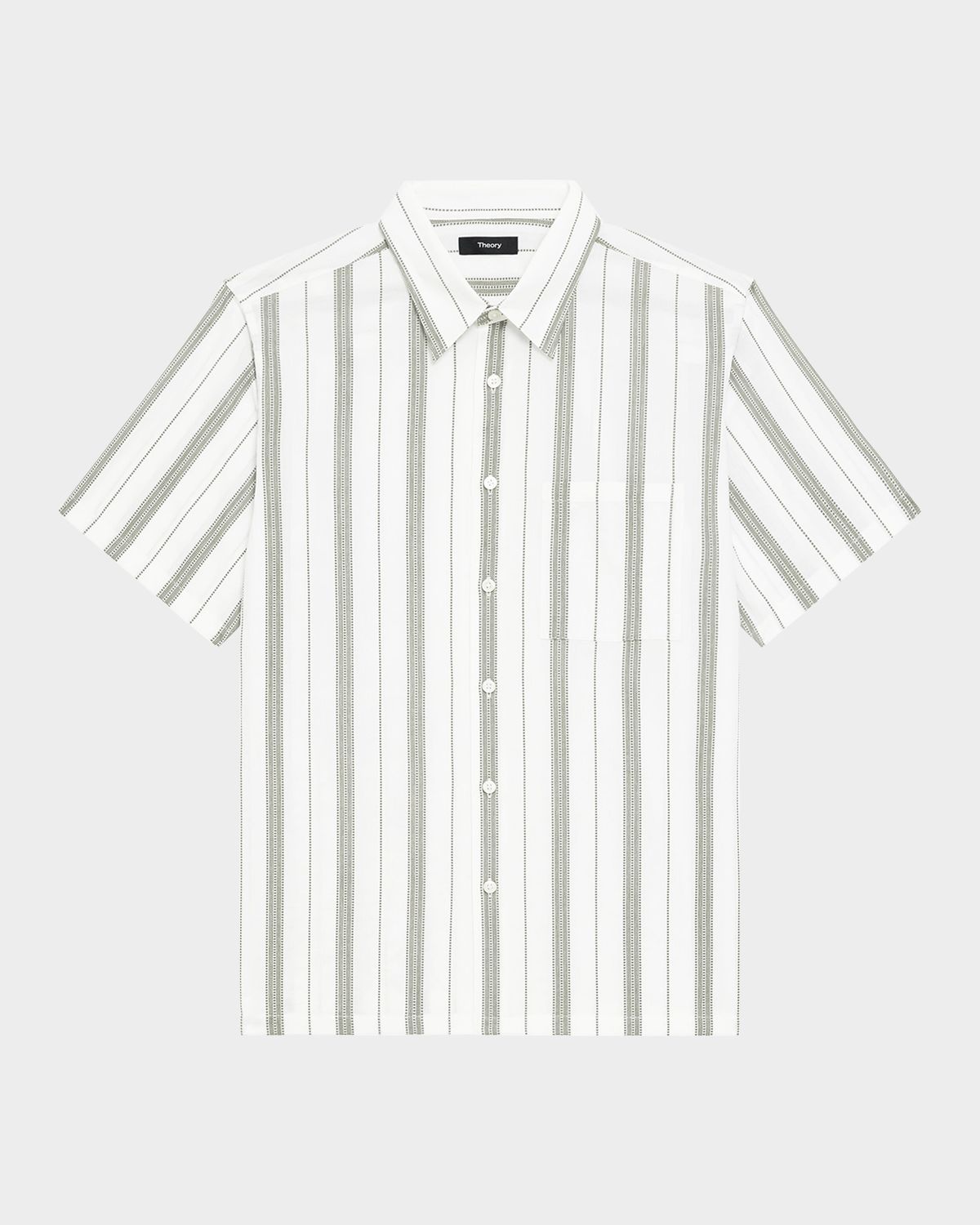 Theory Men 's Summer Dobby Stripe Short-Sleeve Shirt