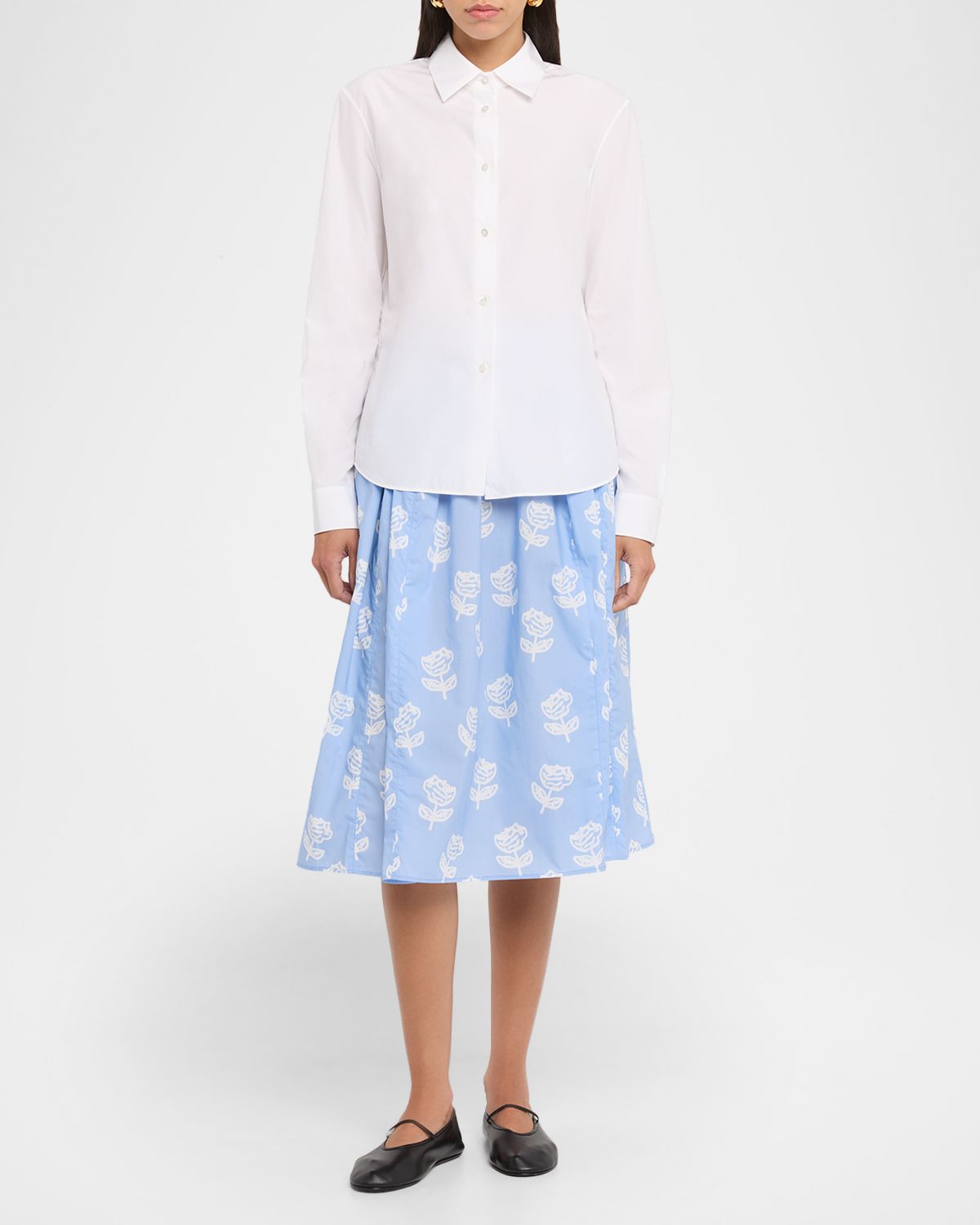 Marni Floral Cotton Midi Skirt