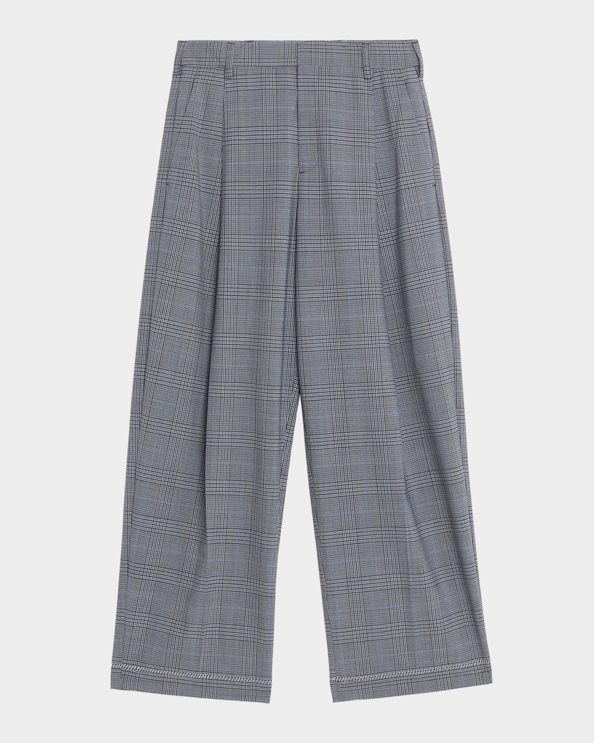 Marni Check Pleated Wide-Leg Trousers