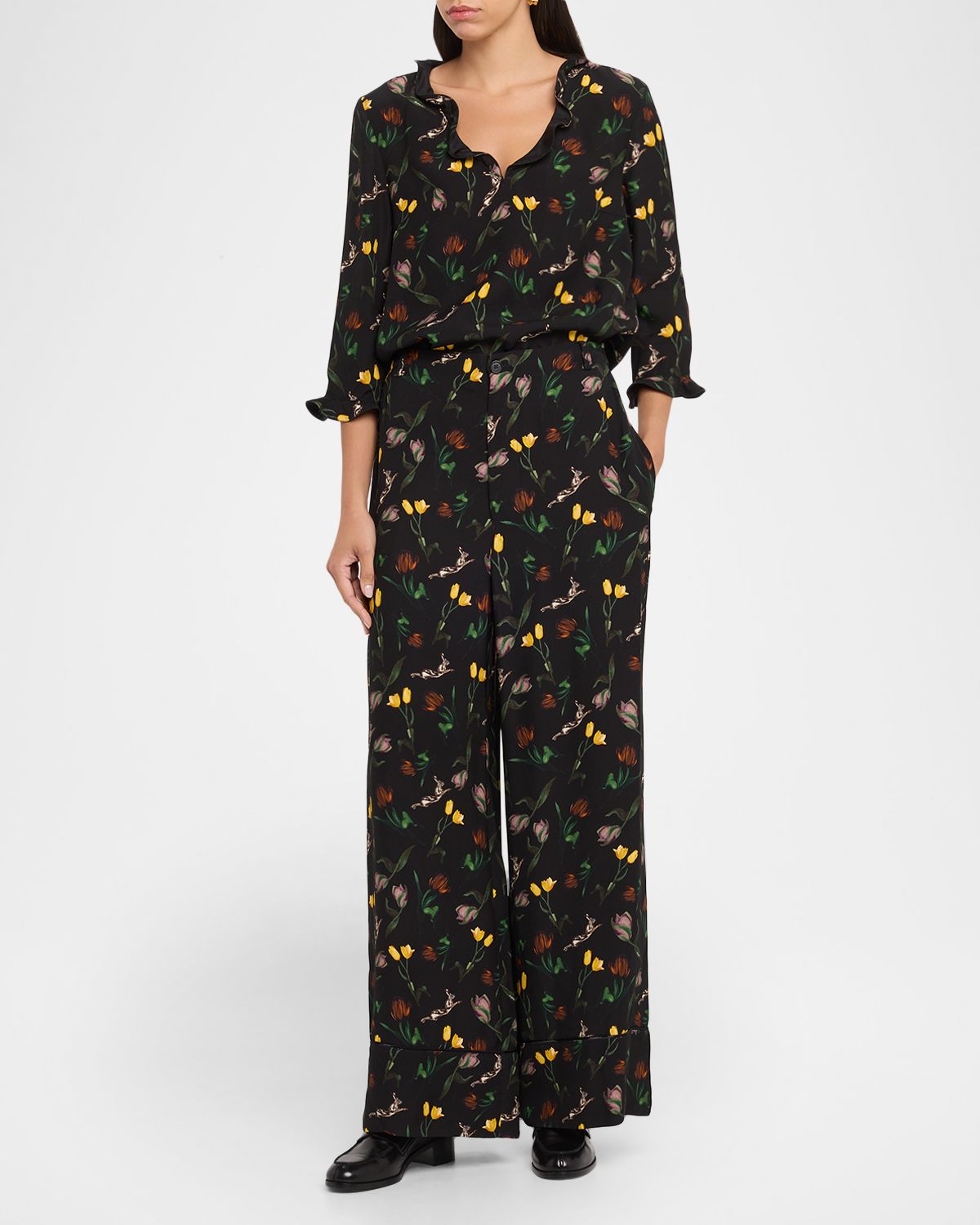 Marni Floral Wide-Leg Trousers