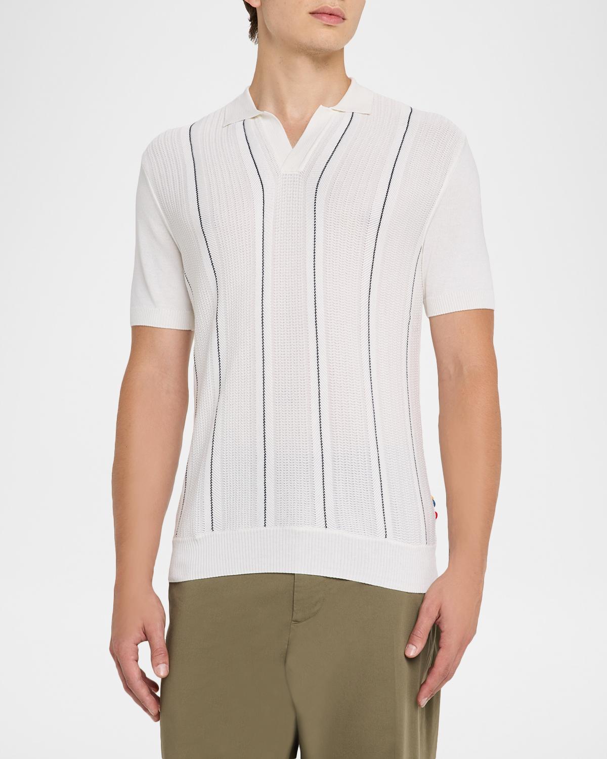 Orlebar Brown Men's Chevron Stripe Tailored Fit Johnny Collar Polo Shirt | Thumbnail 4