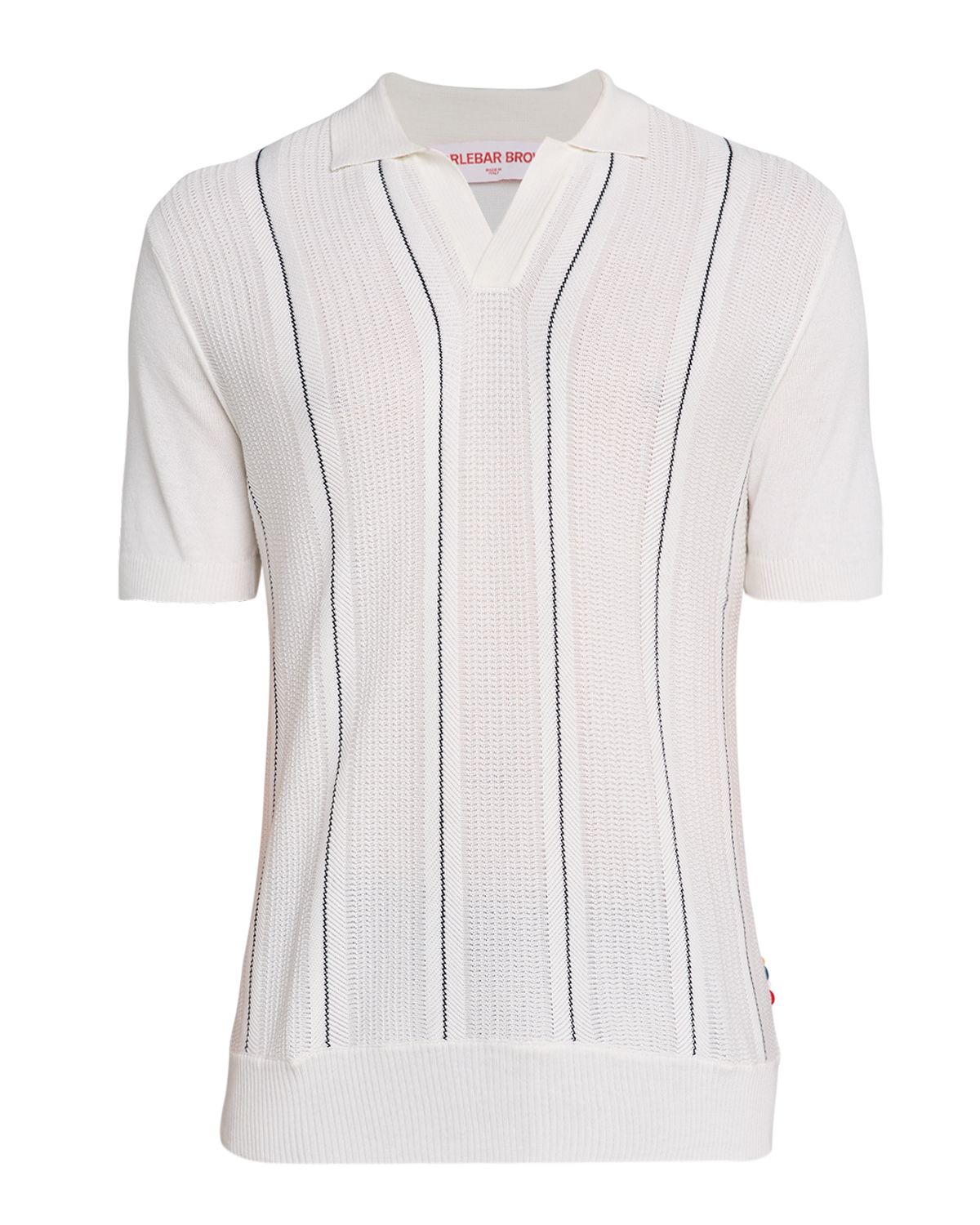Orlebar Brown Men 's Chevron Stripe Tailored Fit Johnny Collar Polo Shirt