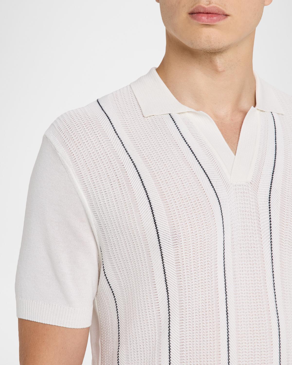 Orlebar Brown Men's Chevron Stripe Tailored Fit Johnny Collar Polo Shirt | Thumbnail 5