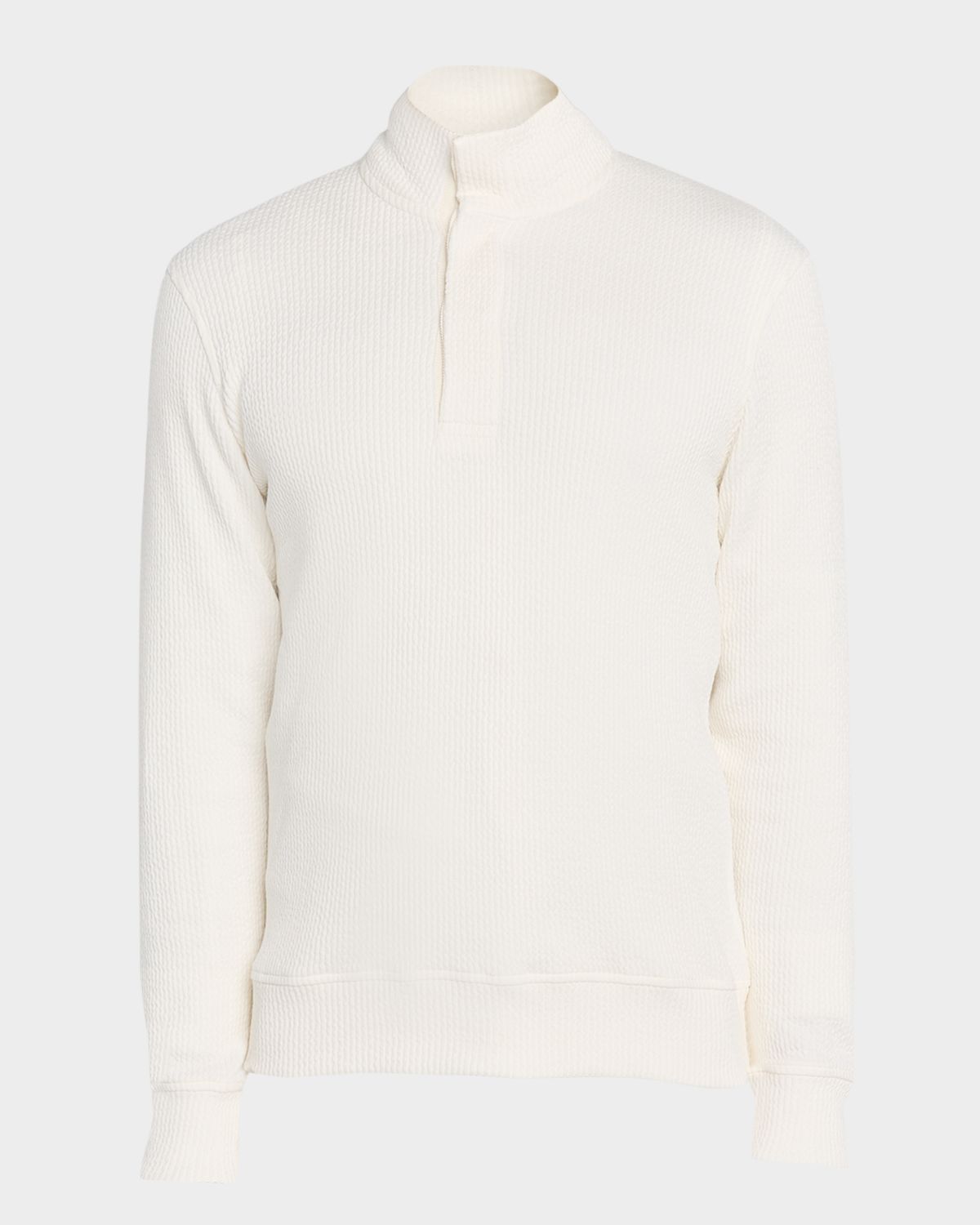 Orlebar Brown Men 's Mazari Capri Collar Three-Button Seersucker Sweater