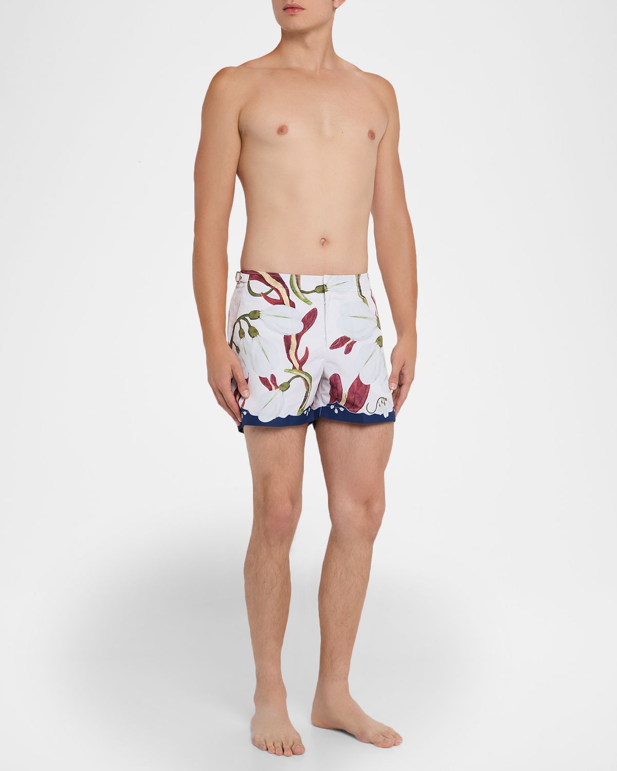 Orlebar Brown Men 's Setter Orchis Print Swim Shorts, 4.5 Inseam