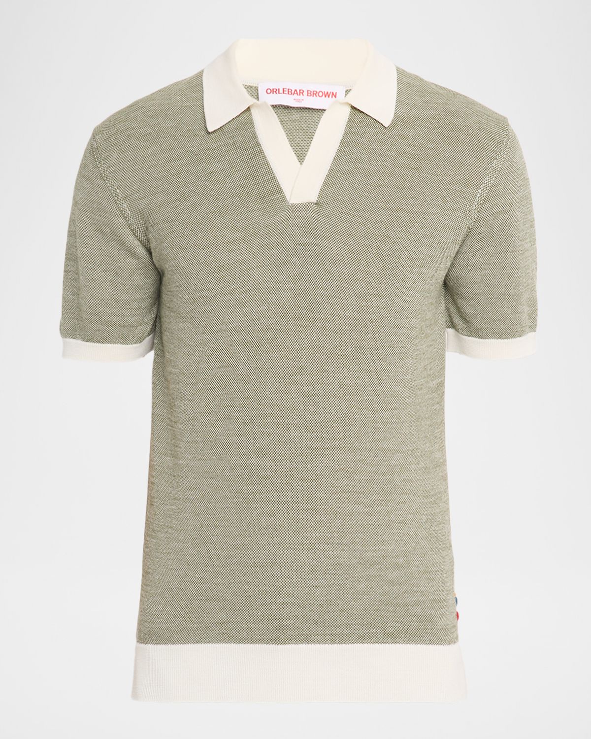 Orlebar Brown Men 's Tailored-Fit Wool and Cotton Knit Johnny Collar Polo Shirt | Thumbnail 6 Orlebar Brown Men 's Tailored-Fit Wool and Cotton Knit Johnny Collar Polo Shirt | Thumbnail 6
