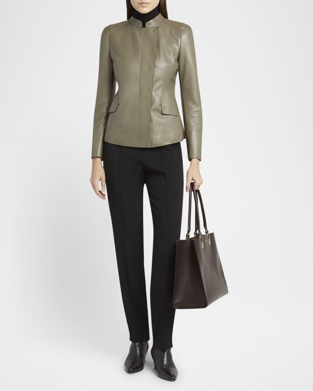 Giorgio Armani Fitted Nappa Leather Jacket