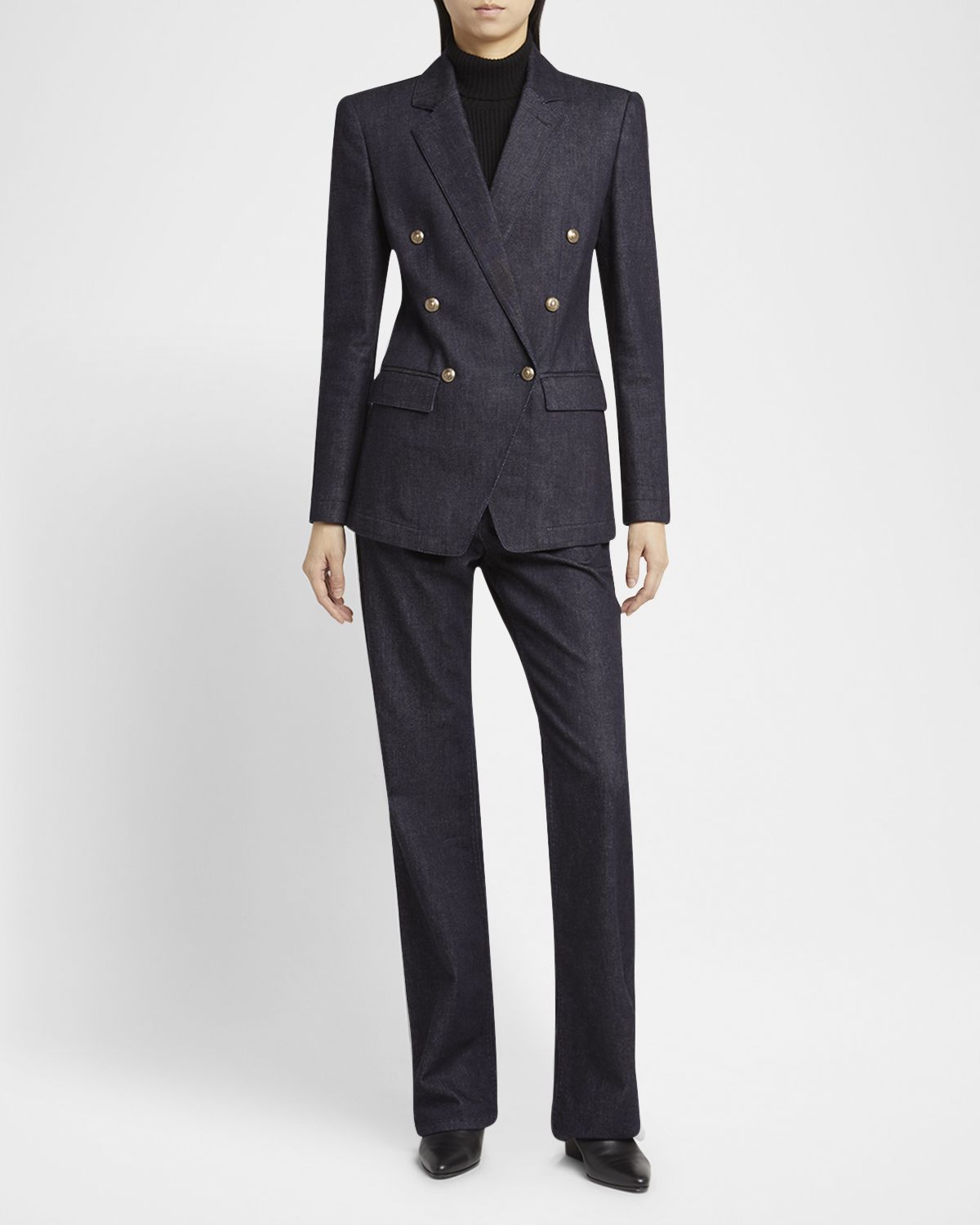Giorgio Armani Cotton-Cashmere Denim Straight-Leg Trousers
