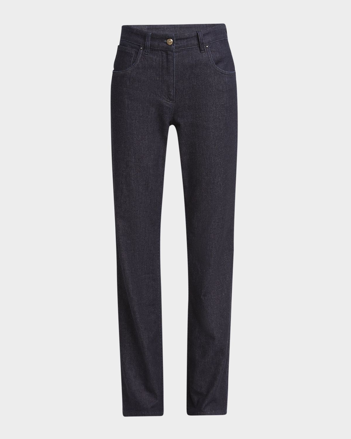 Giorgio Armani Cotton-Cashmere Denim Straight-Leg Trousers