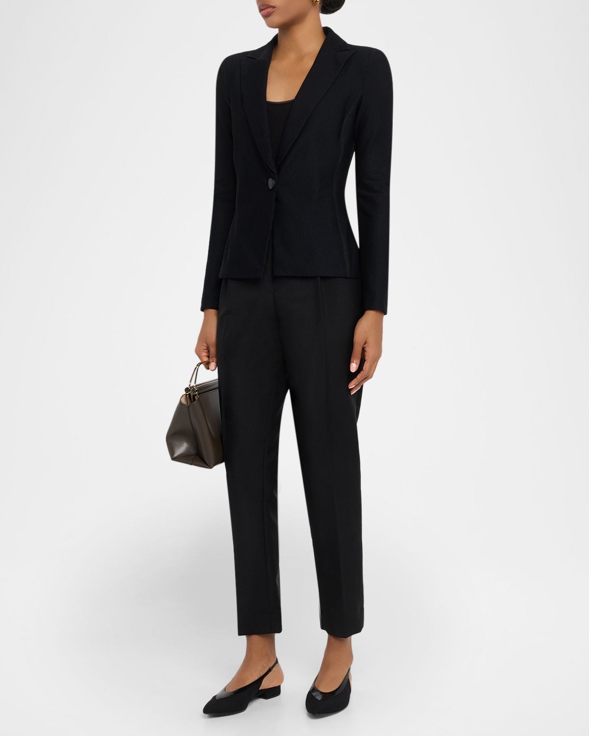 Giorgio Armani Rice Stitch Jersey Single-Breasted Jacket