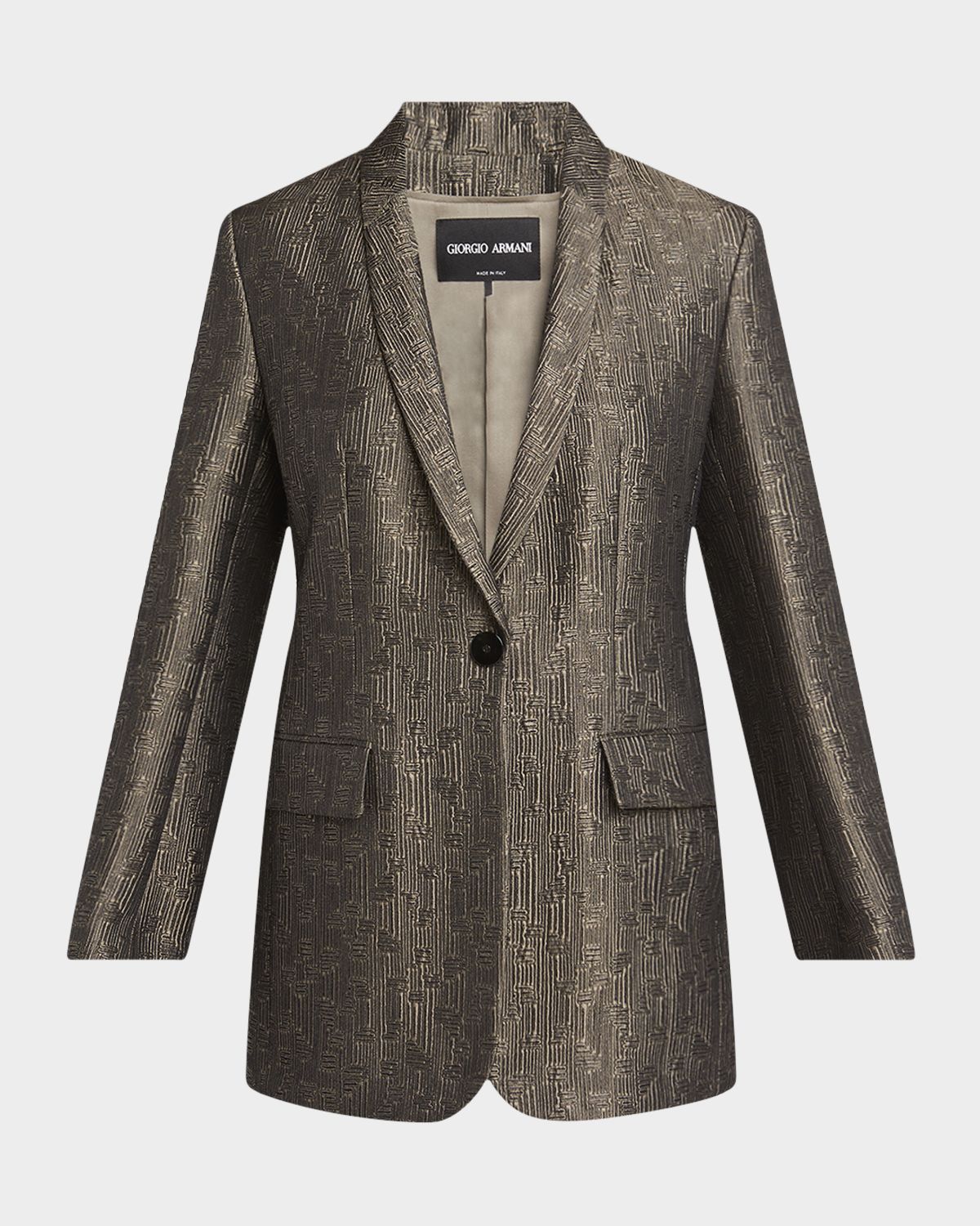 Giorgio Armani Geo Silk Jacquard Single-Breasted Blazer