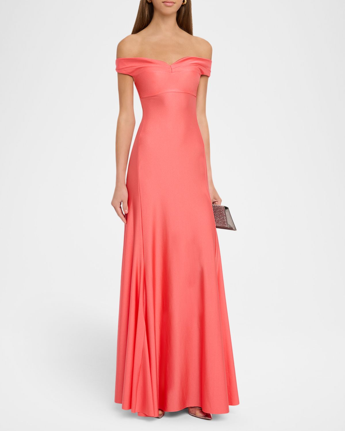 Chiara Boni La Petite Robe Off-Shoulder Jersey Gown