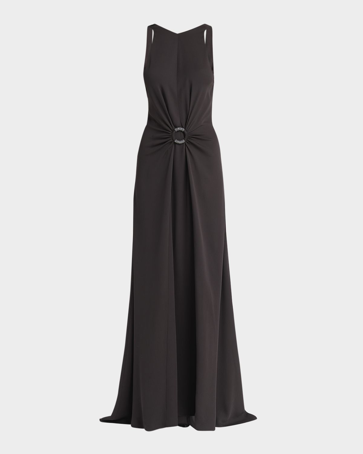 Giorgio Armani Beaded-Ring Silk Georgette Backless Gown | Thumbnail 6
