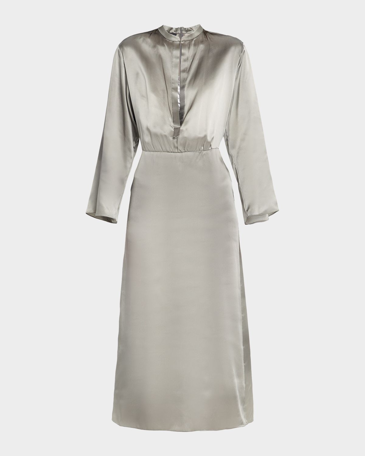 Giorgio Armani Ombre Print Silk Long-Sleeve Midi Dress | Thumbnail 6