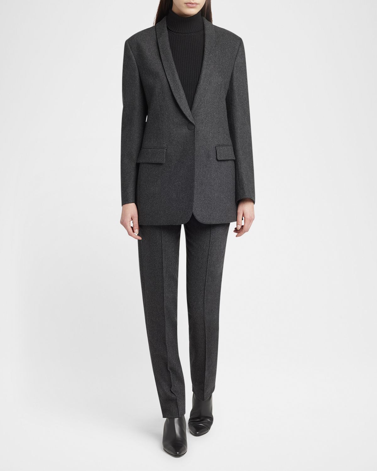 Giorgio Armani Pintuck Slim-Leg Cady Trousers