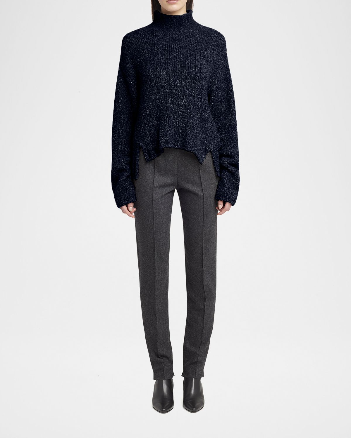Giorgio Armani Turtleneck Cashmere-Silk Boucle Sweater