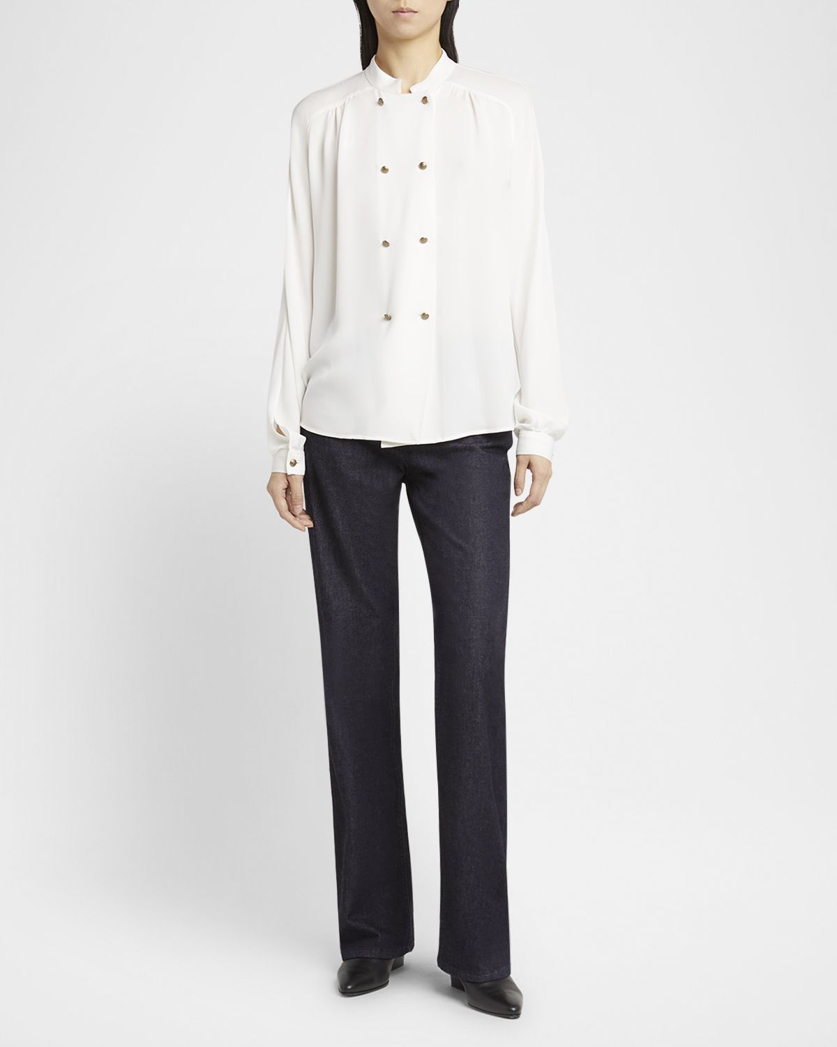 Giorgio Armani Double-Breasted Silk Blouse