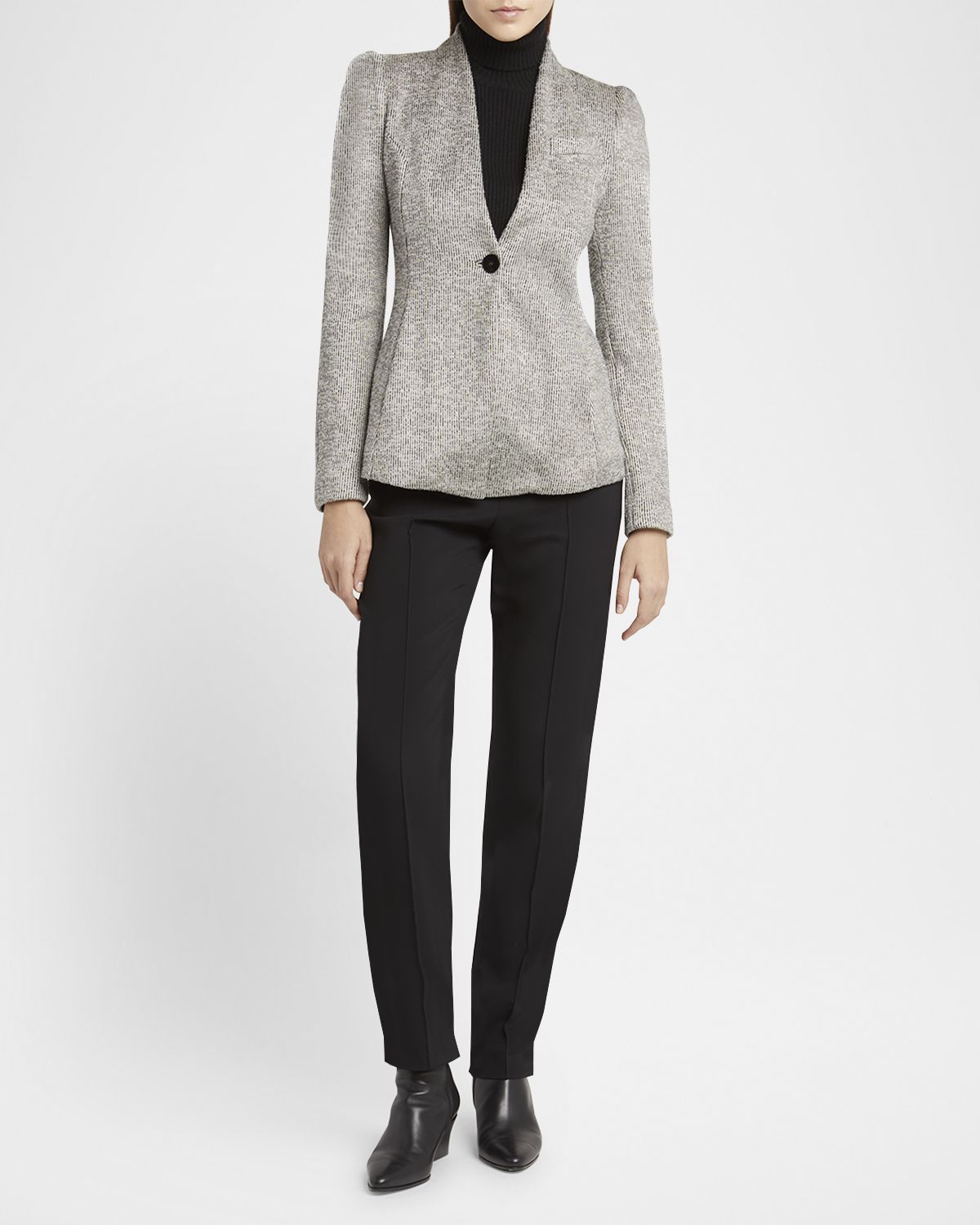 Giorgio Armani Textured Jersey Jacquard Single-Breasted Blazer