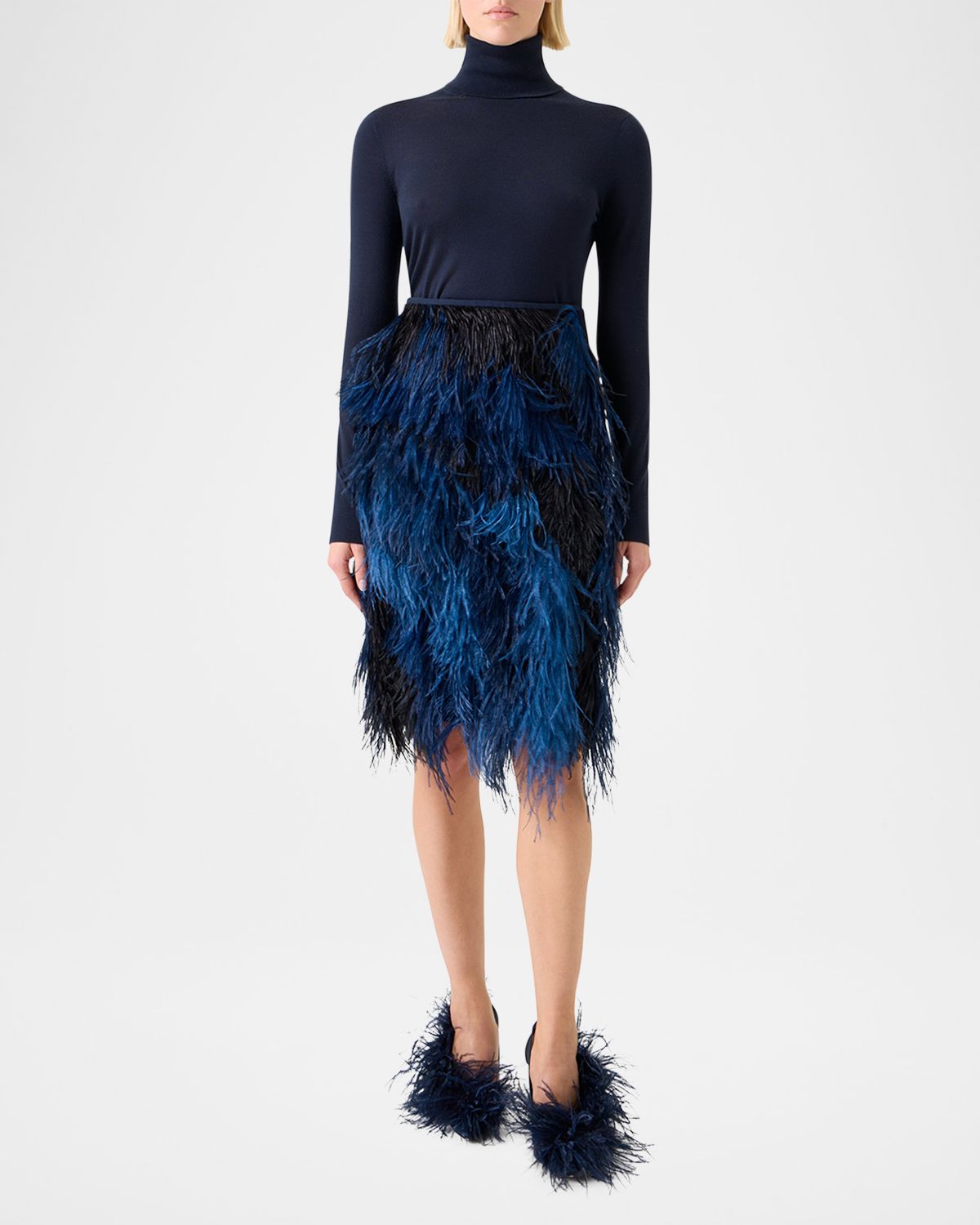 Akris Turtleneck Cashmere-Silk Long-Sleeve Sweater