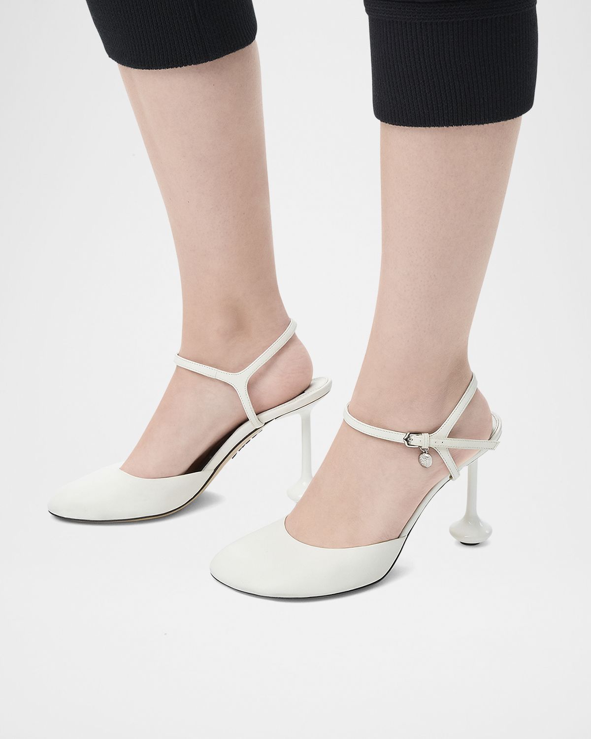 Loewe Toy Leather Ankle-Strap Pumps