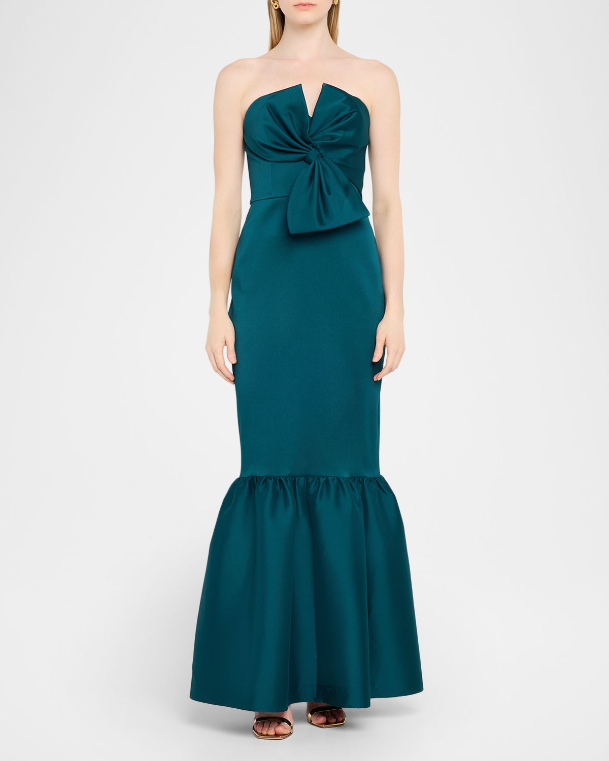 Aidan Mattox Strapless Stretch Mikado Mermaid Gown