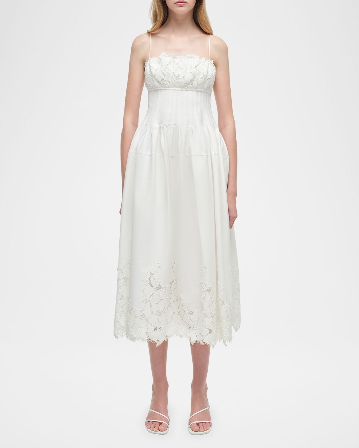 SIMKHAI Lilianna Sleeveless Lace Midi Dress