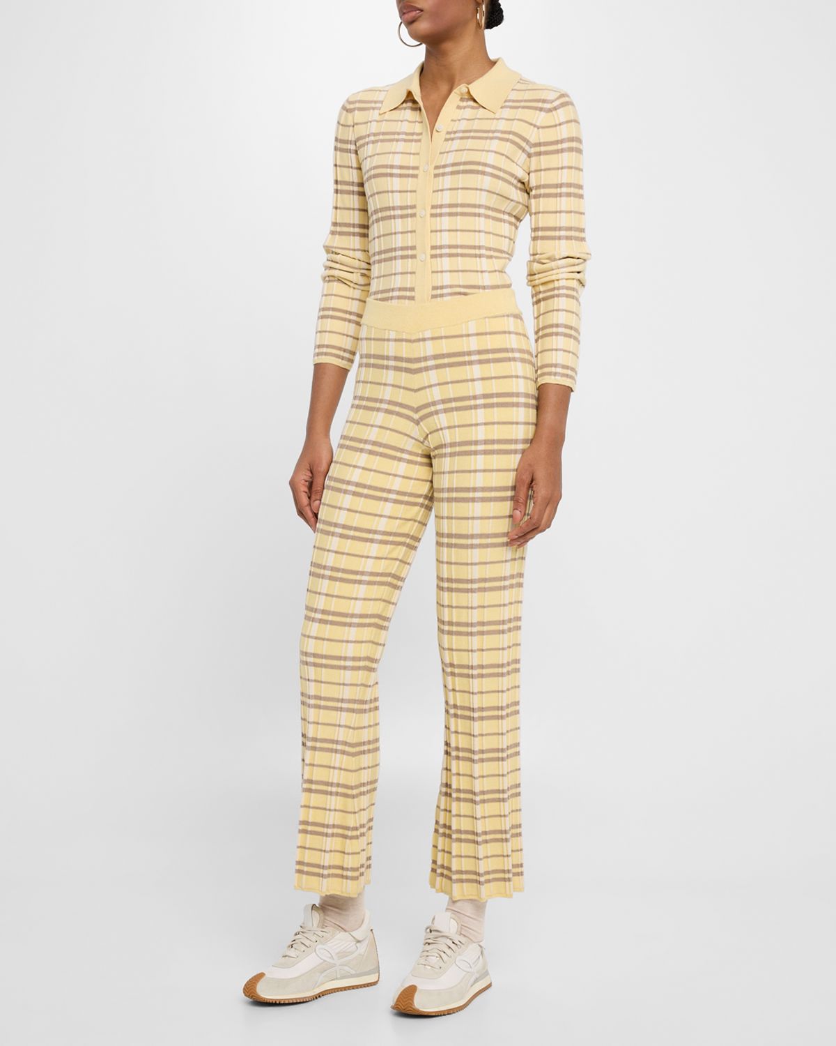 Guest in Residence Plaid Flare Pants