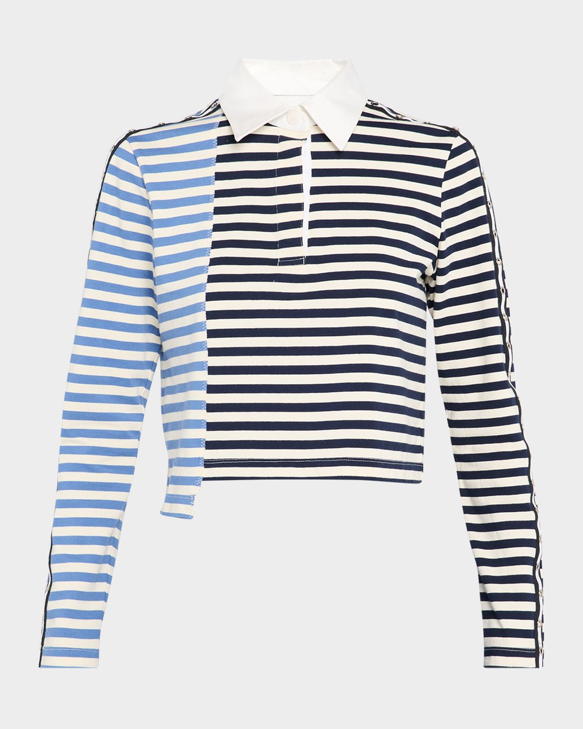 3.1 Phillip Lim Long-Sleeve Patchwork Polo Shirt