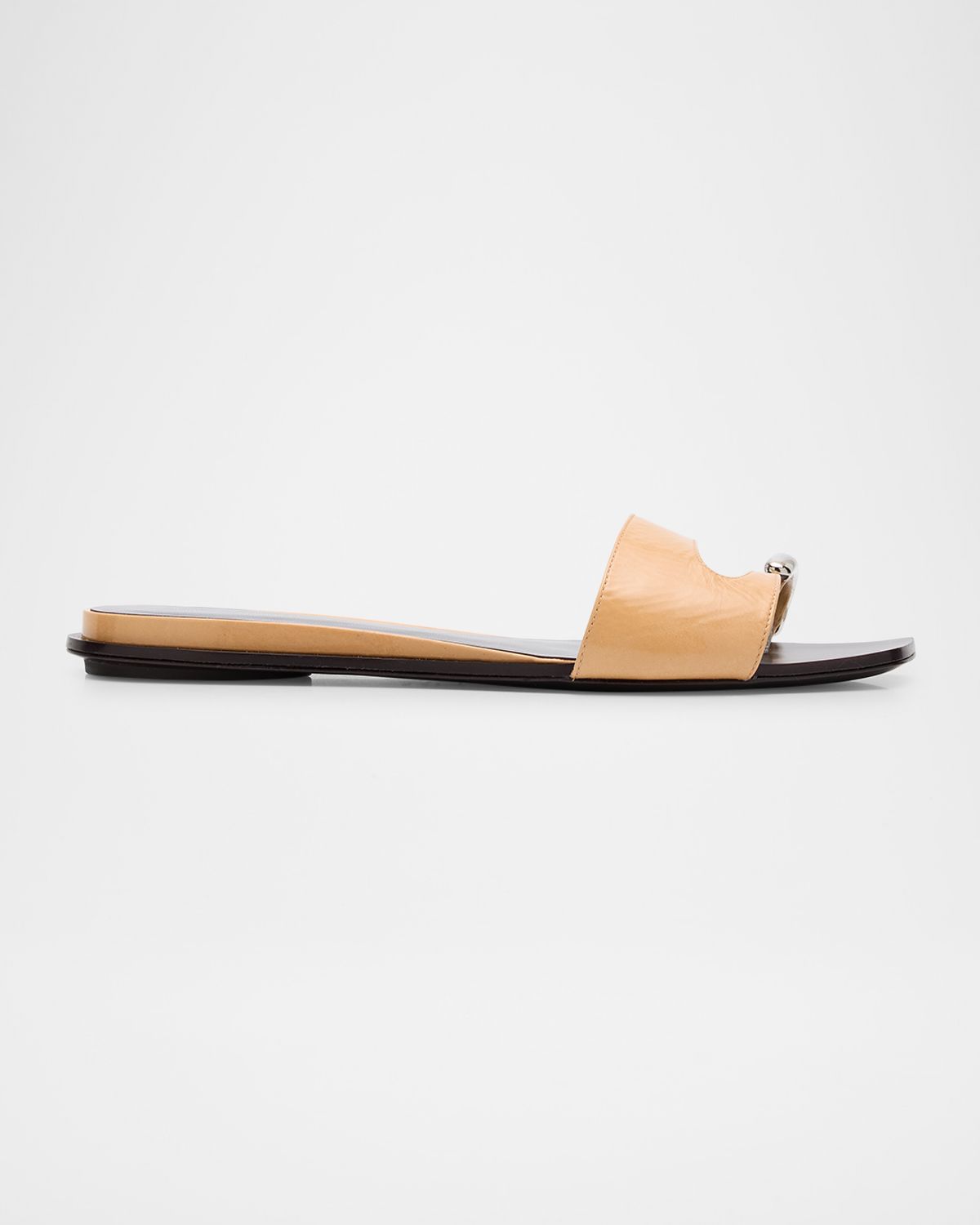 Tory Burch Pierced Leather Toe Ring Flat Sandals