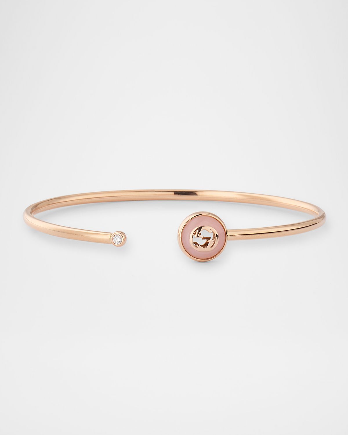 Gucci Interlocking 18K Pink Gold Flex Bracelet with Diamond and Opal