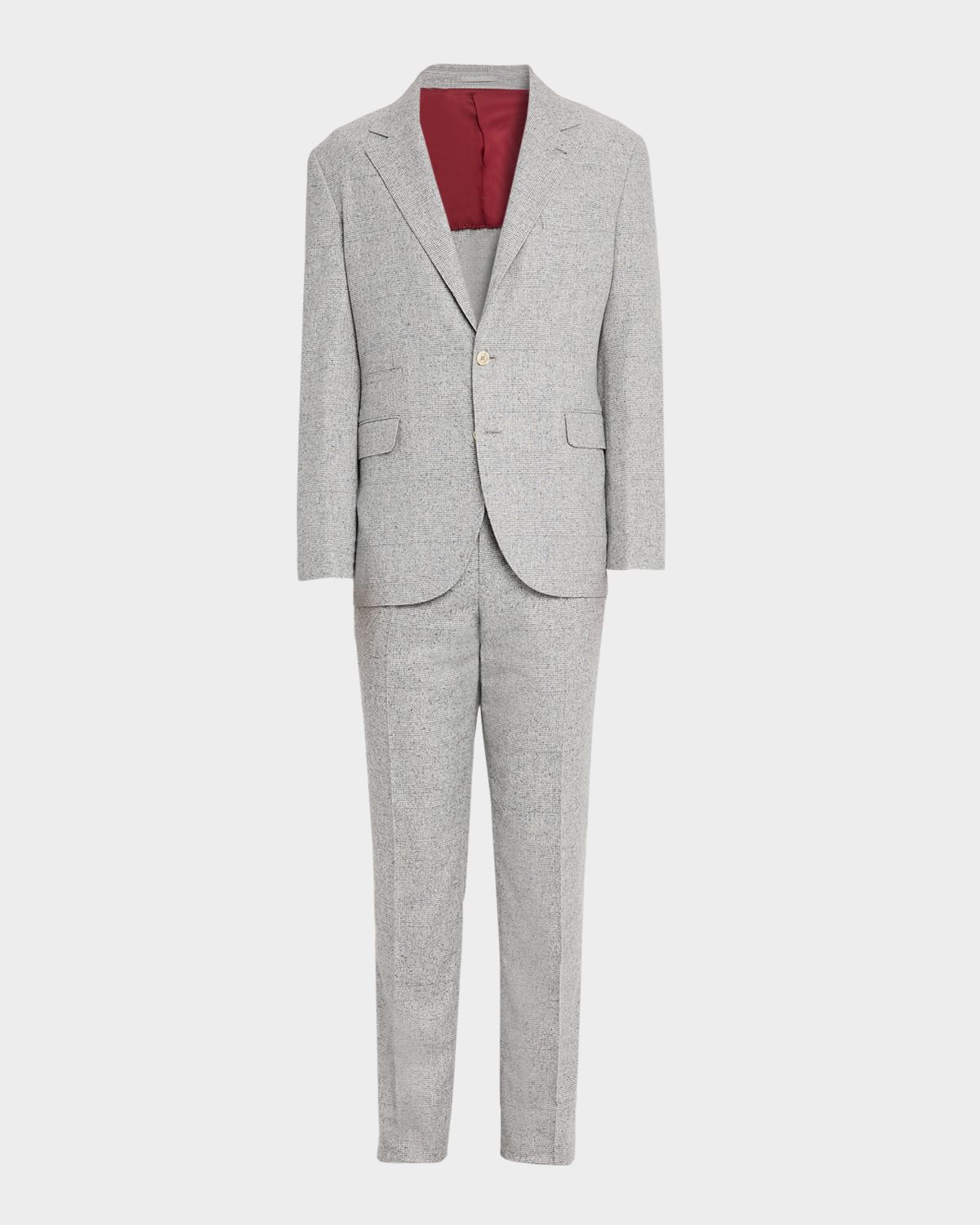 Brunello Cucinelli Men 's Plaid Donegal Effect Two-Piece Suit