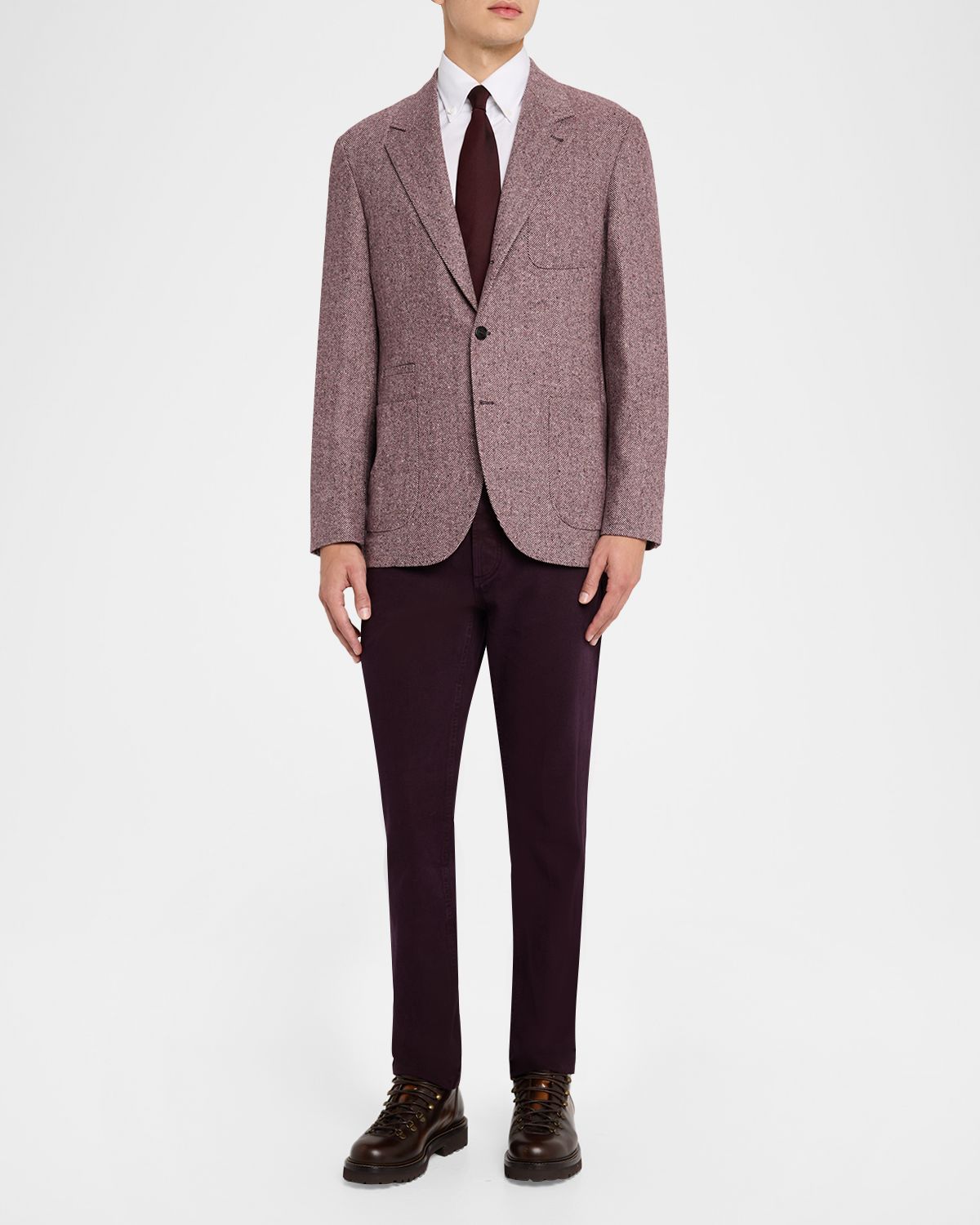 Brunello Cucinelli Men 's Wool and Cashmere Chevron Sport Jacket