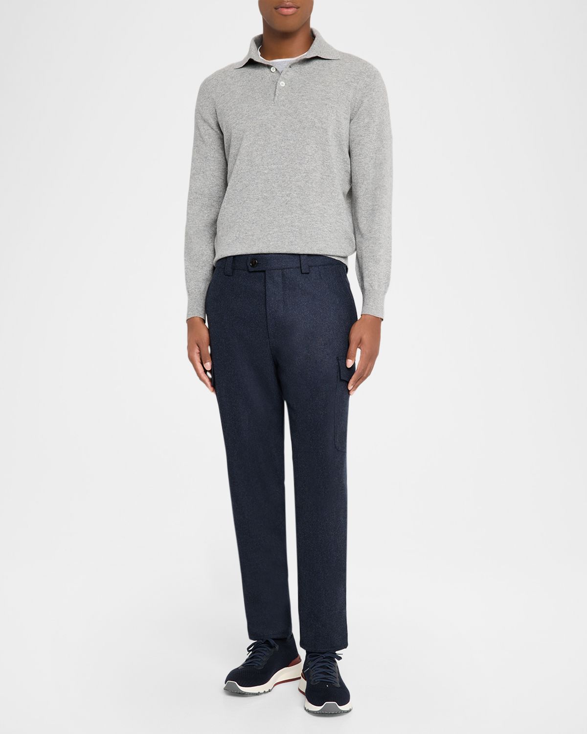 Brunello Cucinelli Men 's Premium Cashmere Polo Sweater