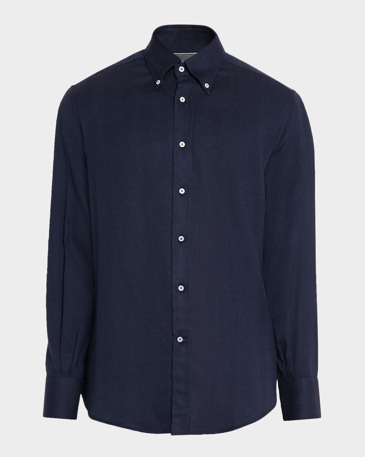 Brunello Cucinelli Men 's Micro-Chevron Button-Collar Sport Shirt
