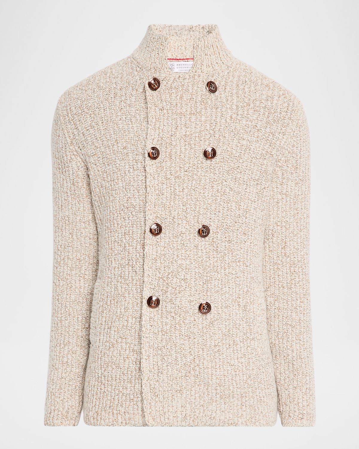 Brunello Cucinelli Men 's Wool, Silk, and Cashmere Double-Breasted Cardigan