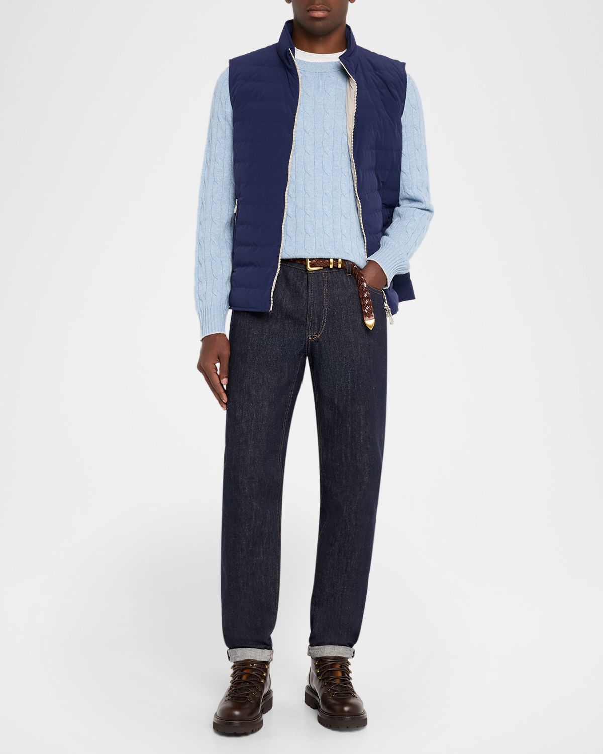 Brunello Cucinelli Men 's Down Quilted Nylon Full-Zip Vest