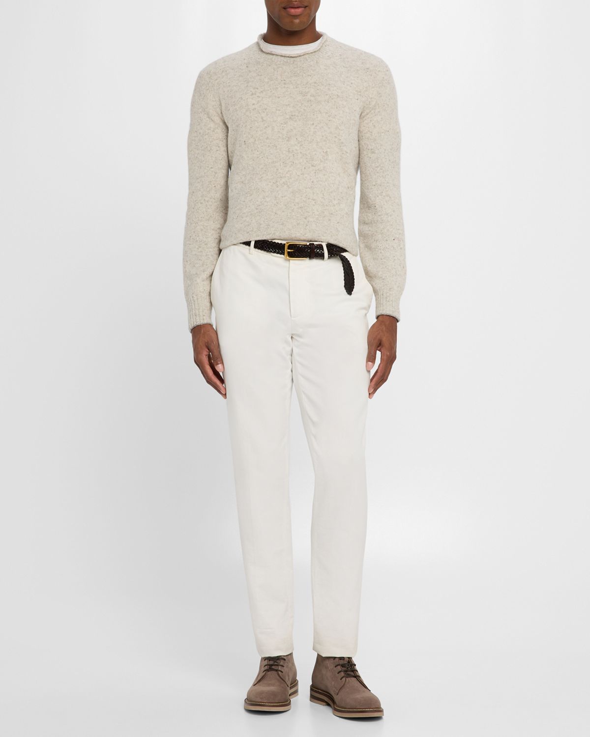 Brunello Cucinelli Men 's Wool and Nylon Melange Crewneck Sweater