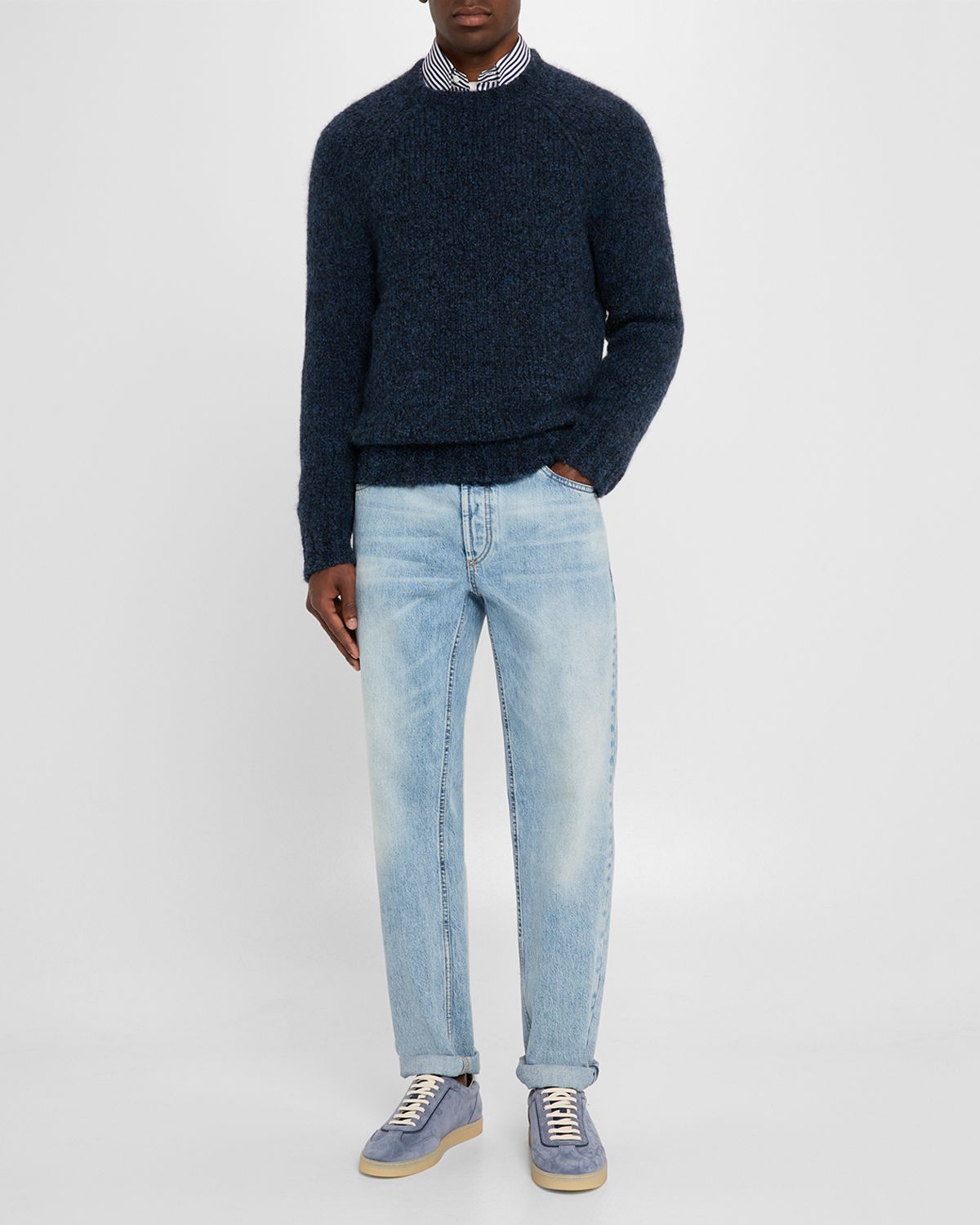 Brunello Cucinelli Men 's Lofty Wool-Blend Crewneck Sweater