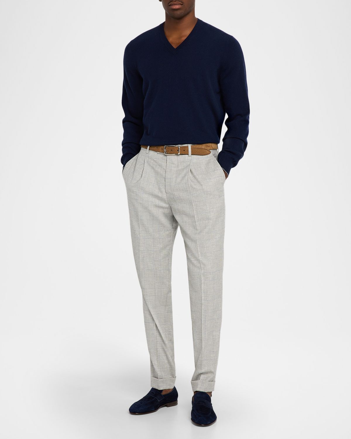 Brunello Cucinelli Men 's Cashmere Classic Fit V-Neck Sweater