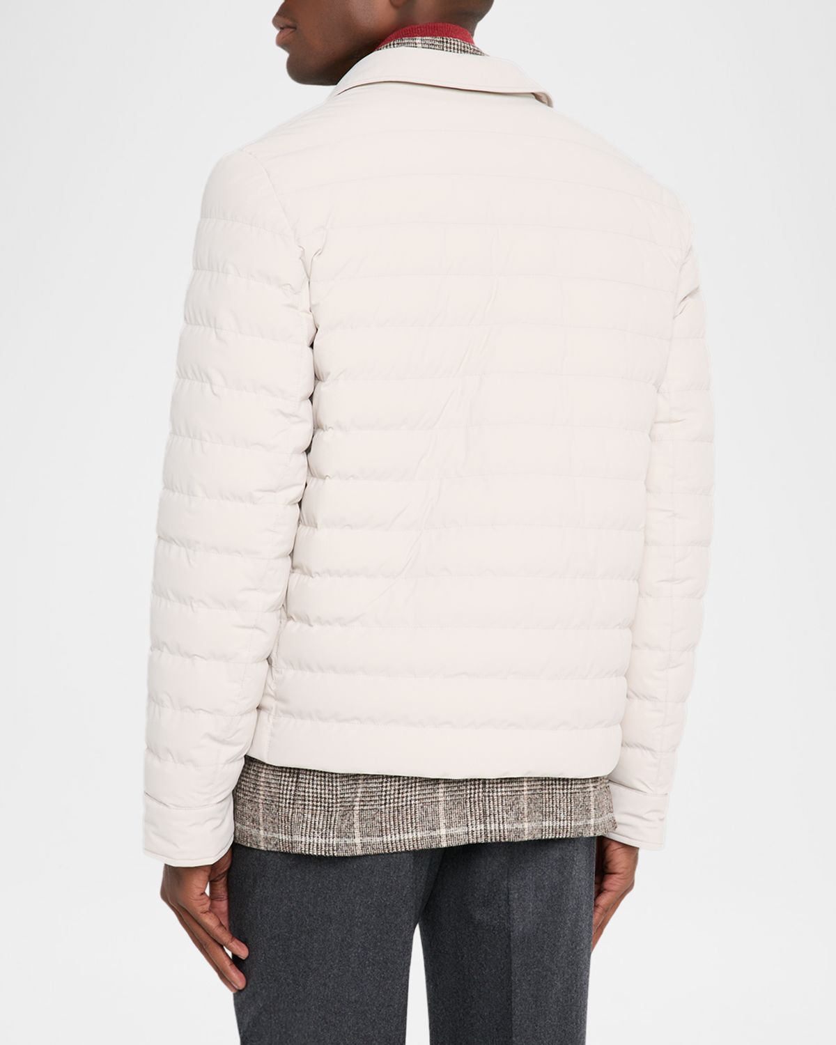 Brunello Cucinelli Men's Snap Front Quilted Milano Jacket