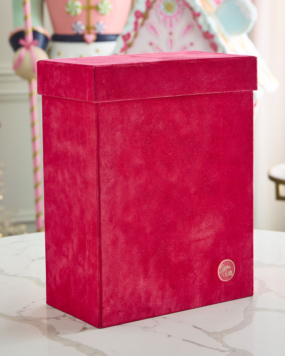 Glitterville Patisserie Large Red Flocked Gift Bags, Set of 10 | Thumbnail 2